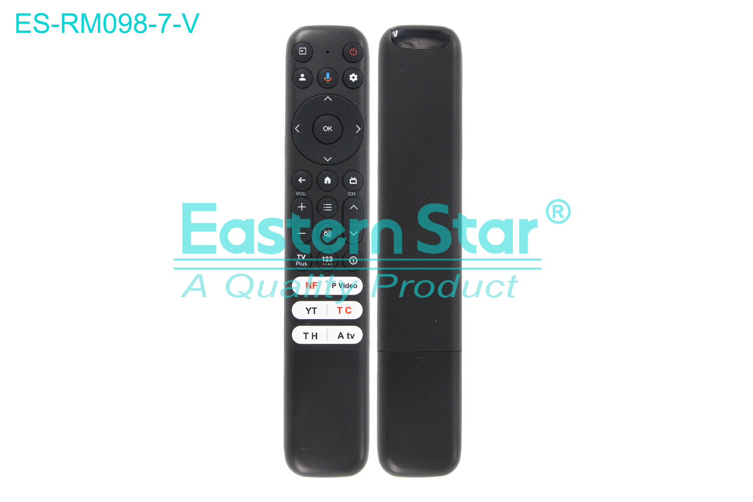 ES-RM098-7-V Compatible for Tcl Smart TV Voice Remote Control R/M 28 Keys