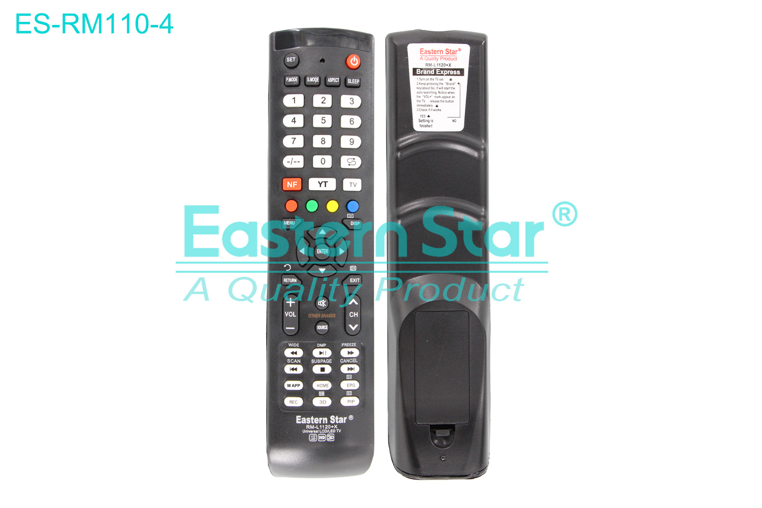 ES-RM110-4 Compatible for / Smart TV Remote Control R/M 52 Keys