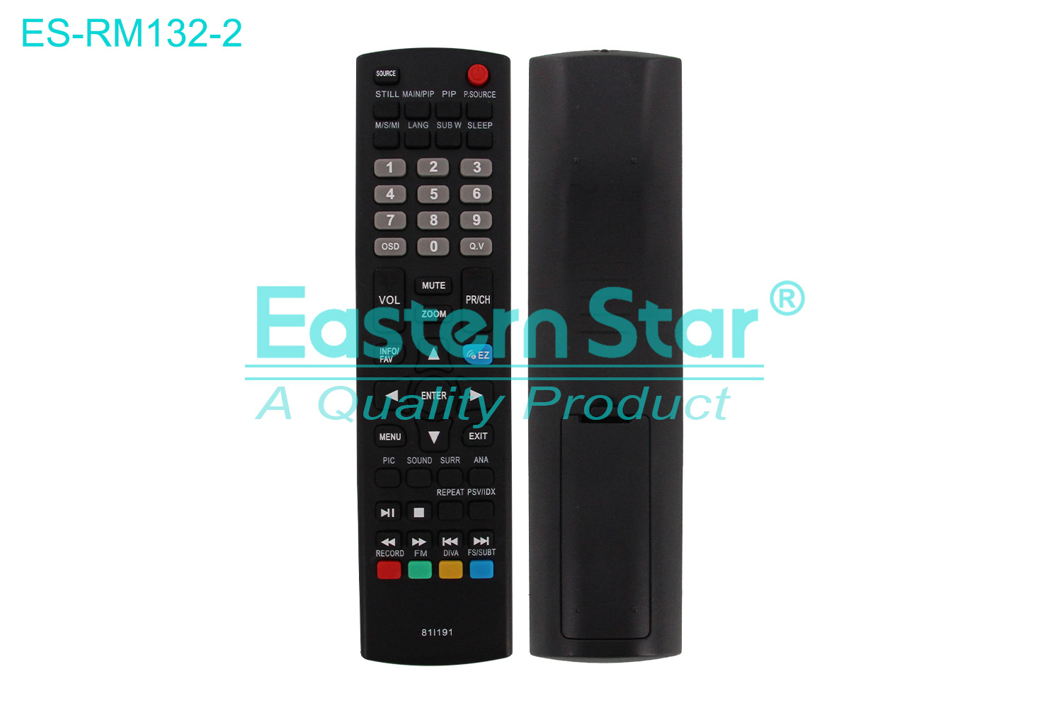 ES-RM132-2 Compatible for Polytron Smart TV Remote Control R/M 53 Keys