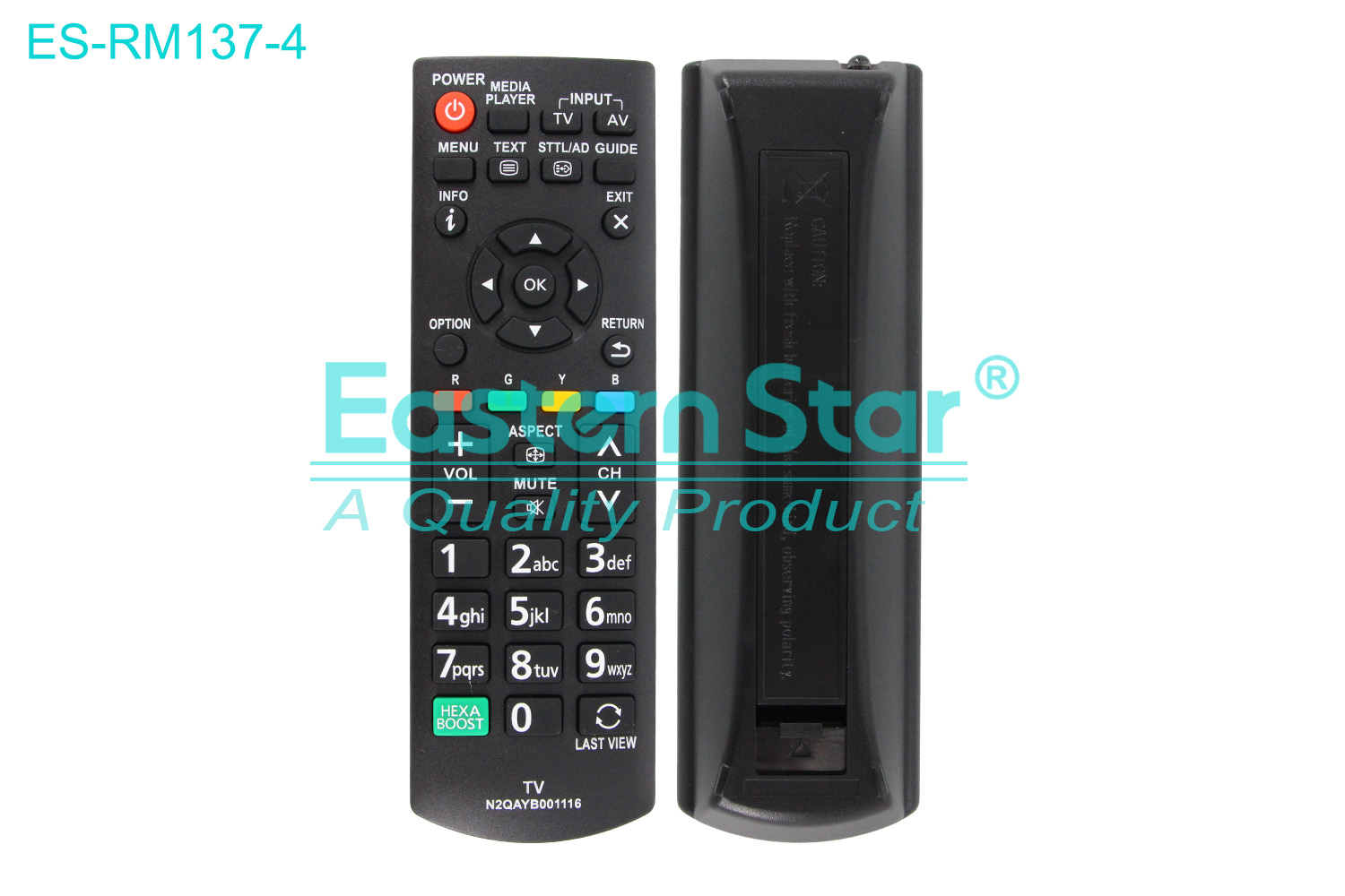 ES-RM137-4 Compatible for Panasonic Smart TV Remote Control R/M 39 Keys