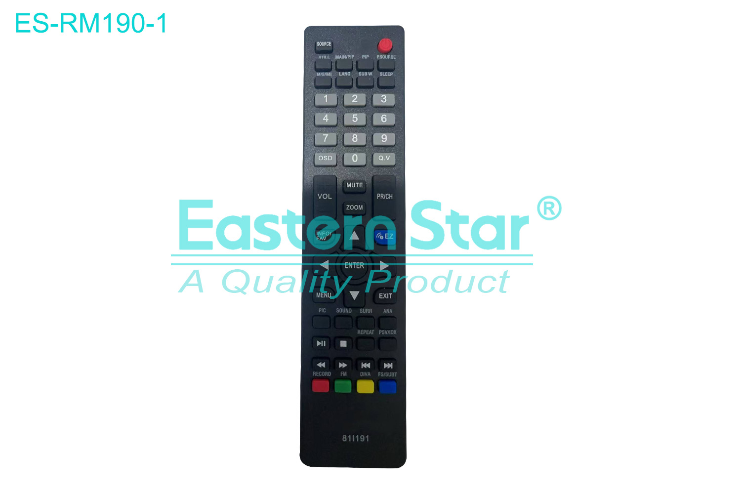 ES-RM190-1 Compatible for Polytron Smart TV Remote Control R/M 53 Keys
