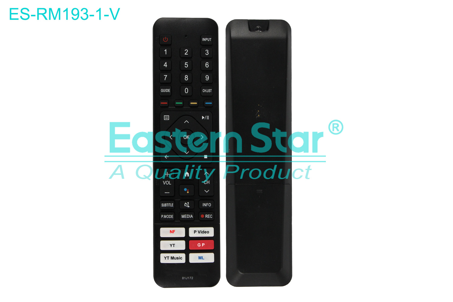 ES-RM193-1-V Compatible for Polytron Smart TV Voice Remote Control R/M 45 Keys