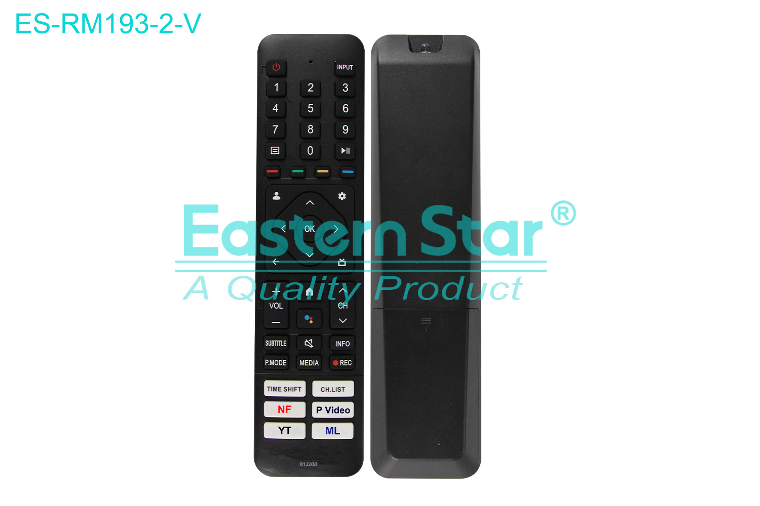ES-RM193-2-V Compatible for Polytron Smart TV Voice Remote Control R/M 45 Keys