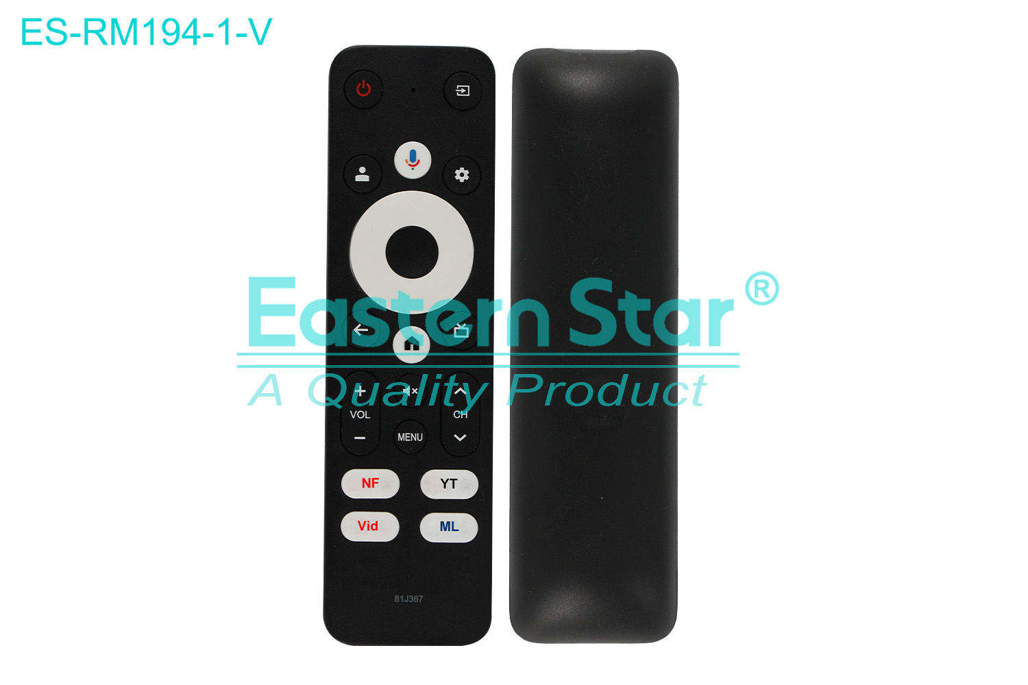 ES-RM194-1-V Compatible for Polytron Smart TV Voice Remote Control R/M 23 Keys