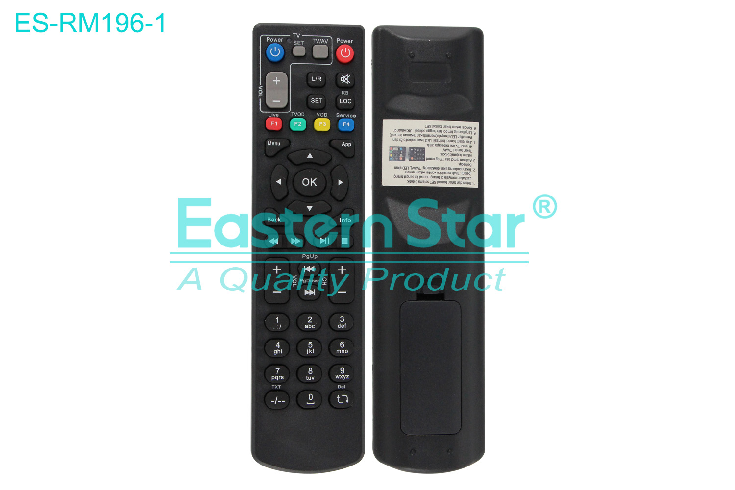 ES-RM196-1 Compatible for / Smart TV Remote Control R/M 45 Keys