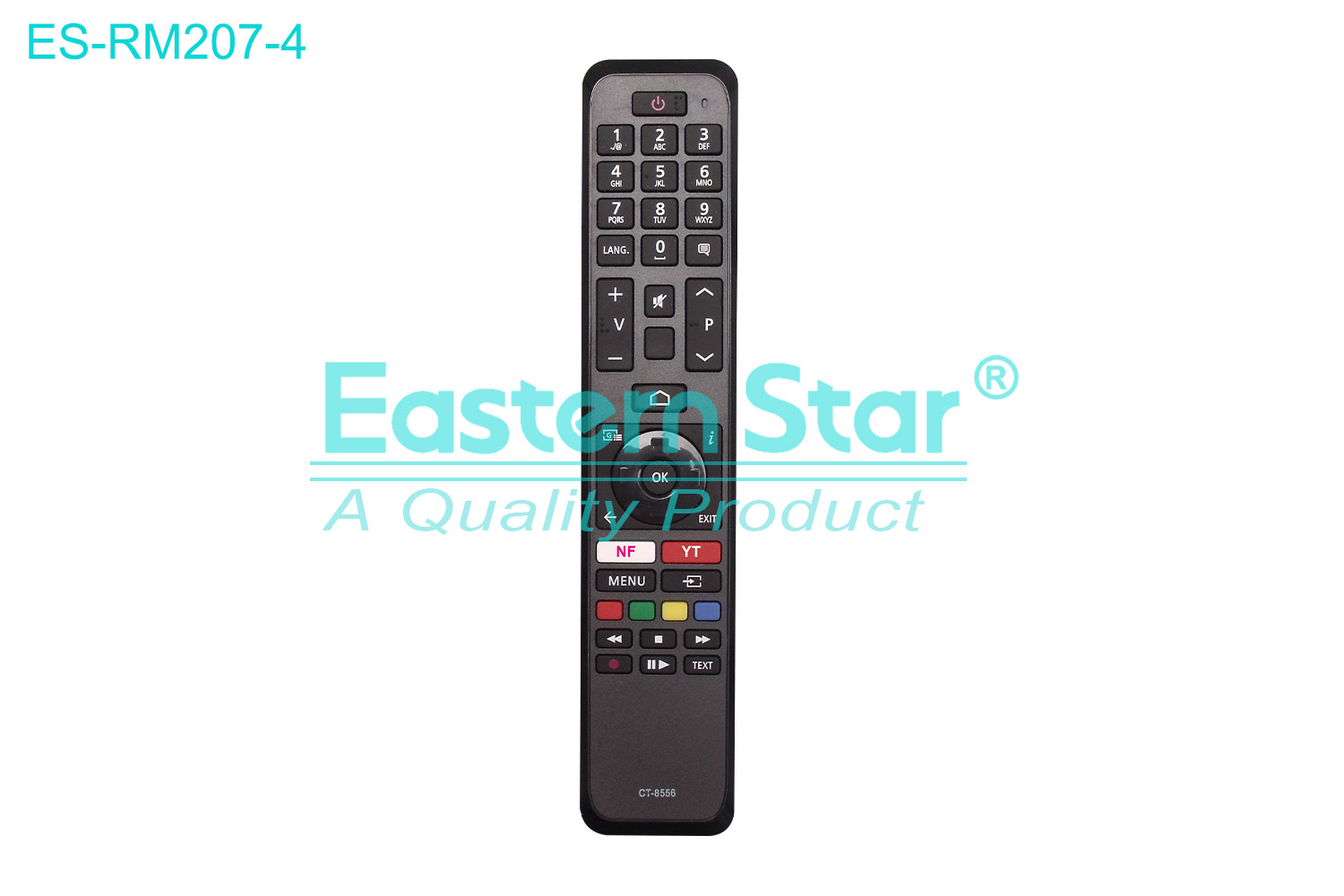 ES-RM207-4 Compatible for Toshiba Smart TV Remote Control R/M 43 Keys
