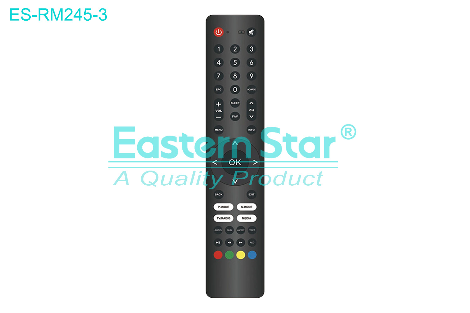 ES-RM245-3 Compatible for Blaupunkt Smart TV Remote Control R/M 45 Keys