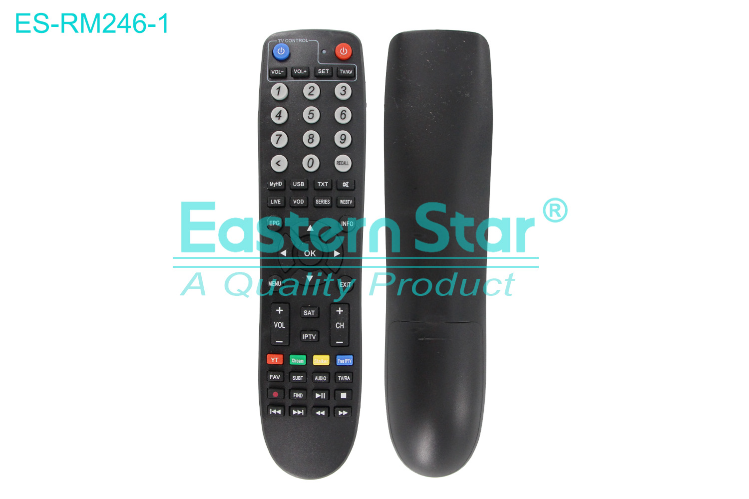 ES-RM246-1 Compatible for Xsarius Smart TV Remote Control R/M 58 Keys