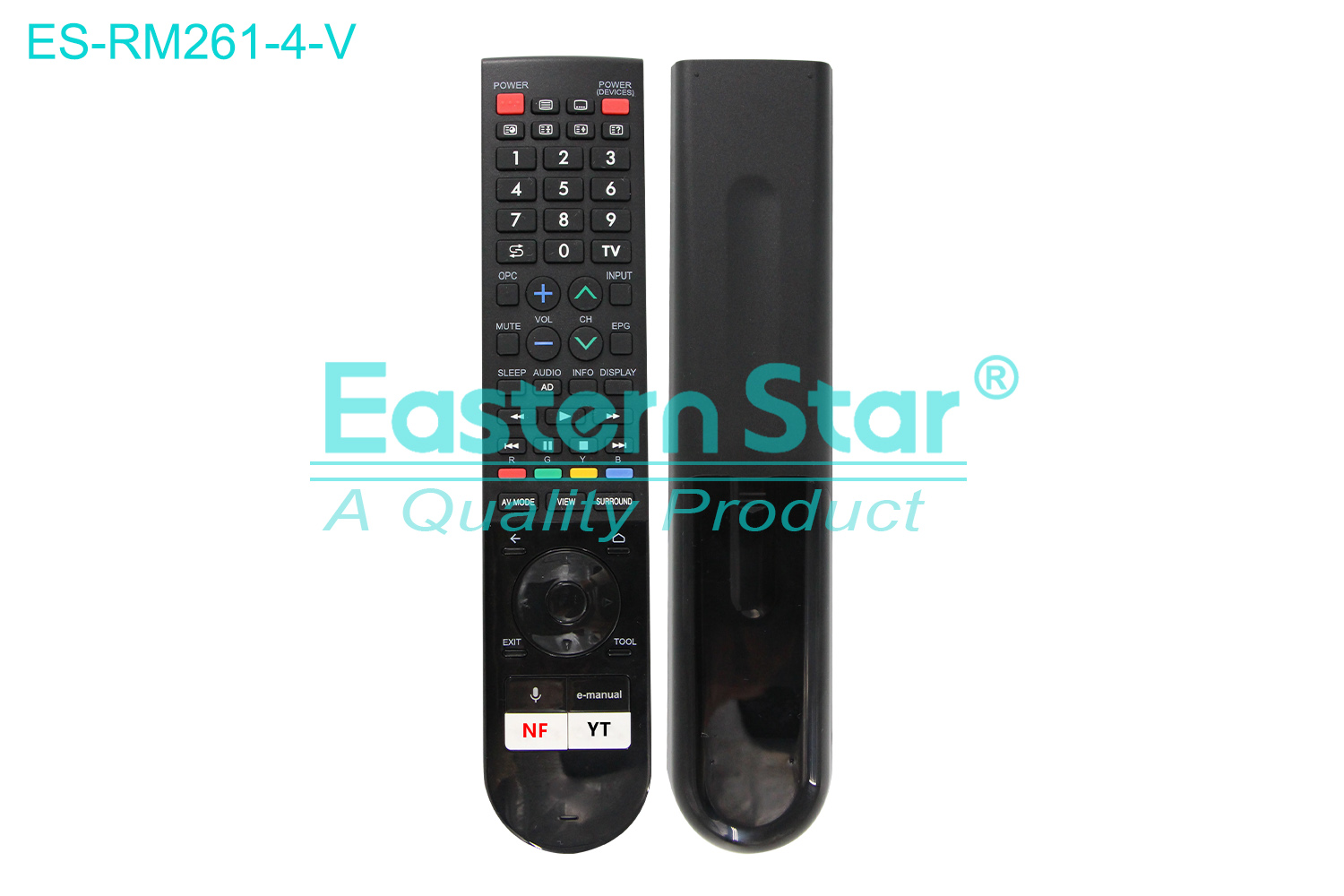 ES-RM261-4-V Compatible for / Smart TV Voice Remote Control R/M 59 Keys