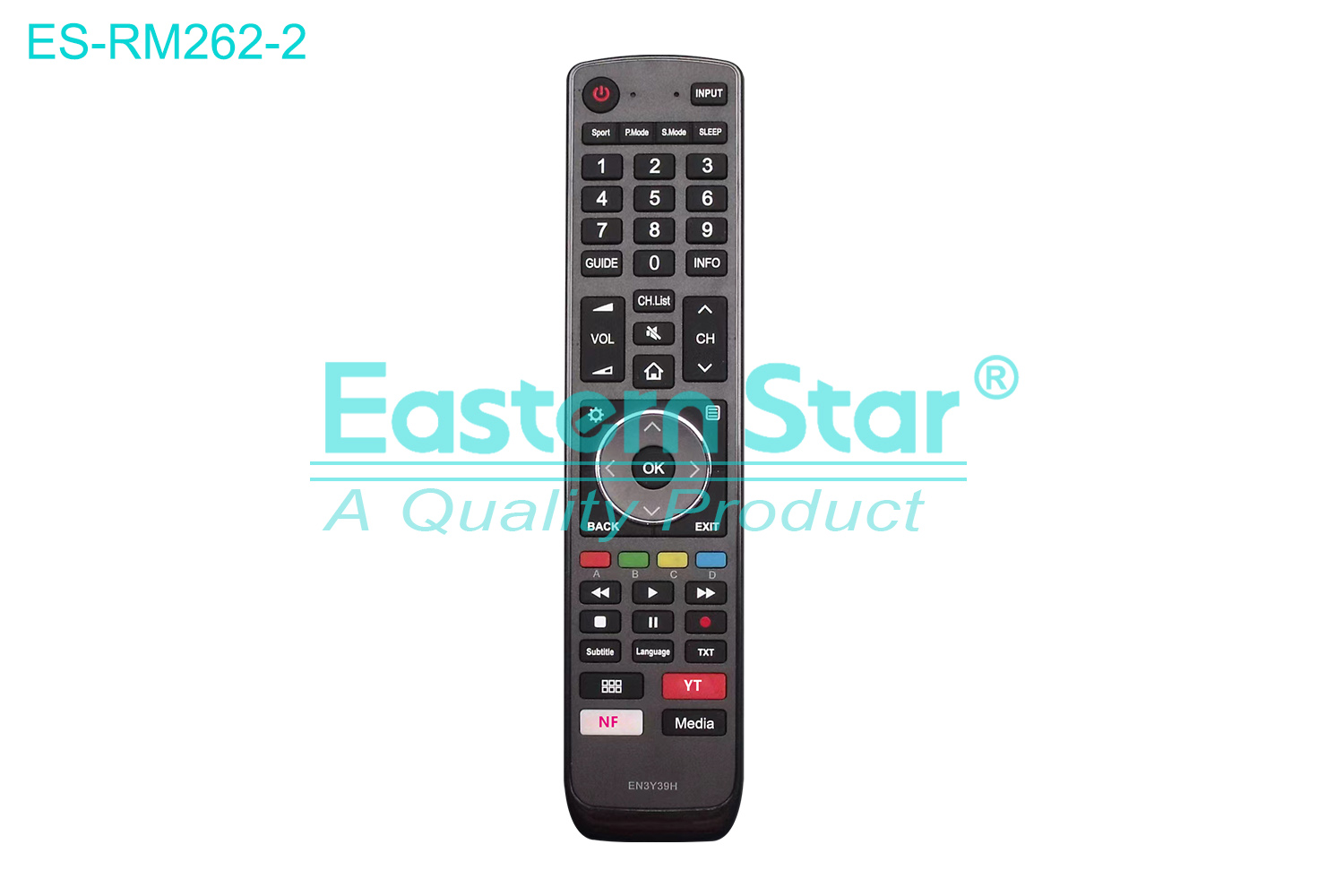 ES-RM262-2 Compatible for Hisense Smart TV Remote Control R/M 51 Keys