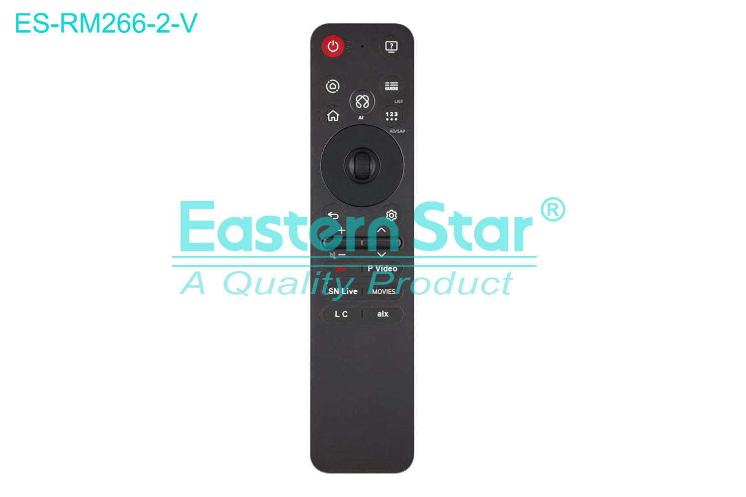 ES-RM266-2-V Compatible for / Smart TV Voice Remote Control R/M 22 Keys