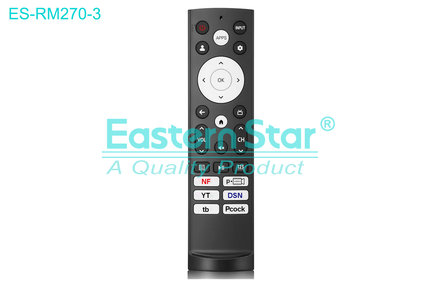 ES-RM270-3 Compatible for Hisense Smart TV Remote Control R/M 27 Keys