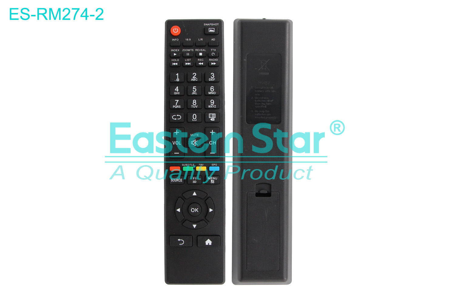 ES-RM274-2 Compatible for / Smart TV Remote Control R/M 45 Keys