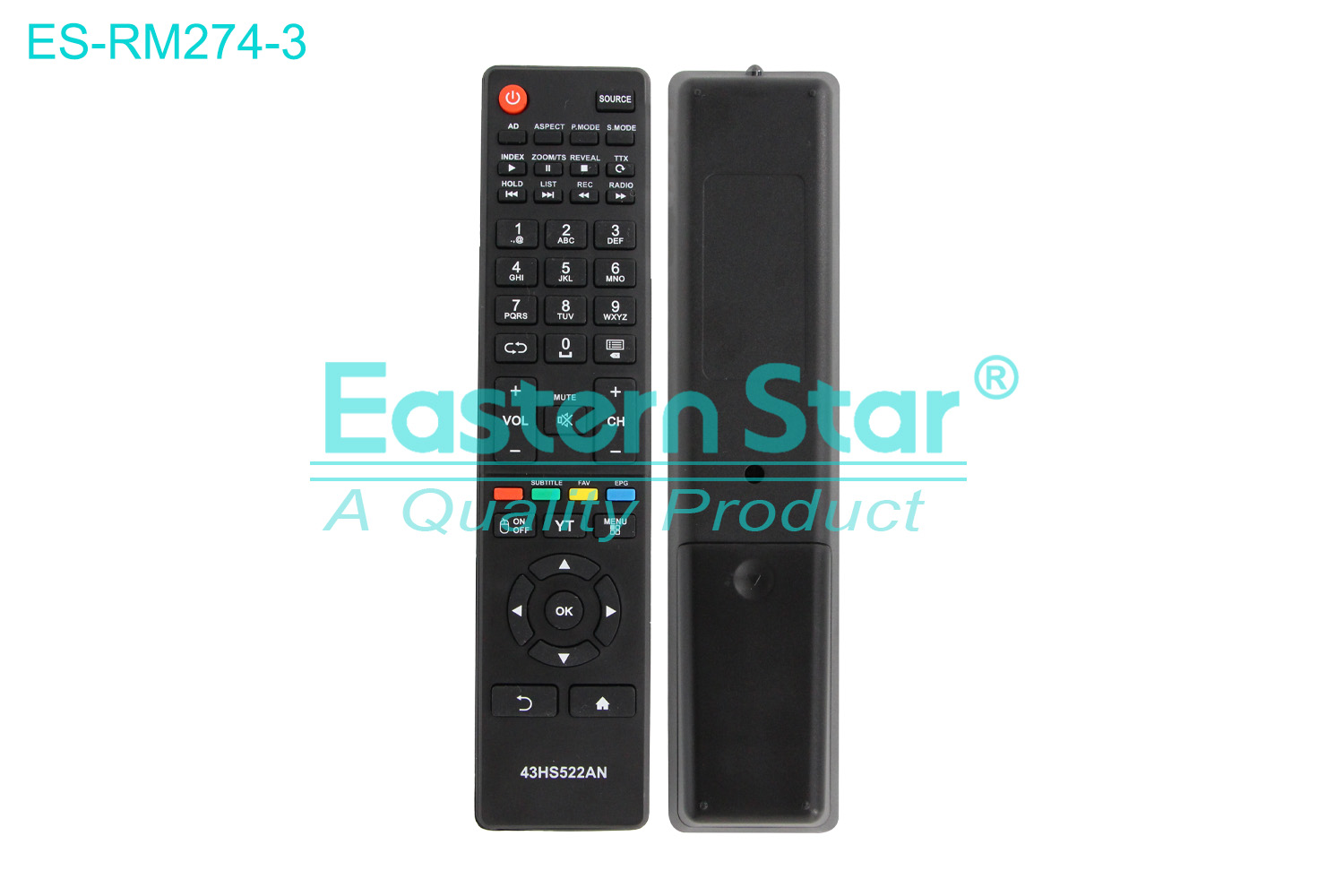ES-RM274-3 Compatible for / Smart TV Remote Control R/M 45 Keys