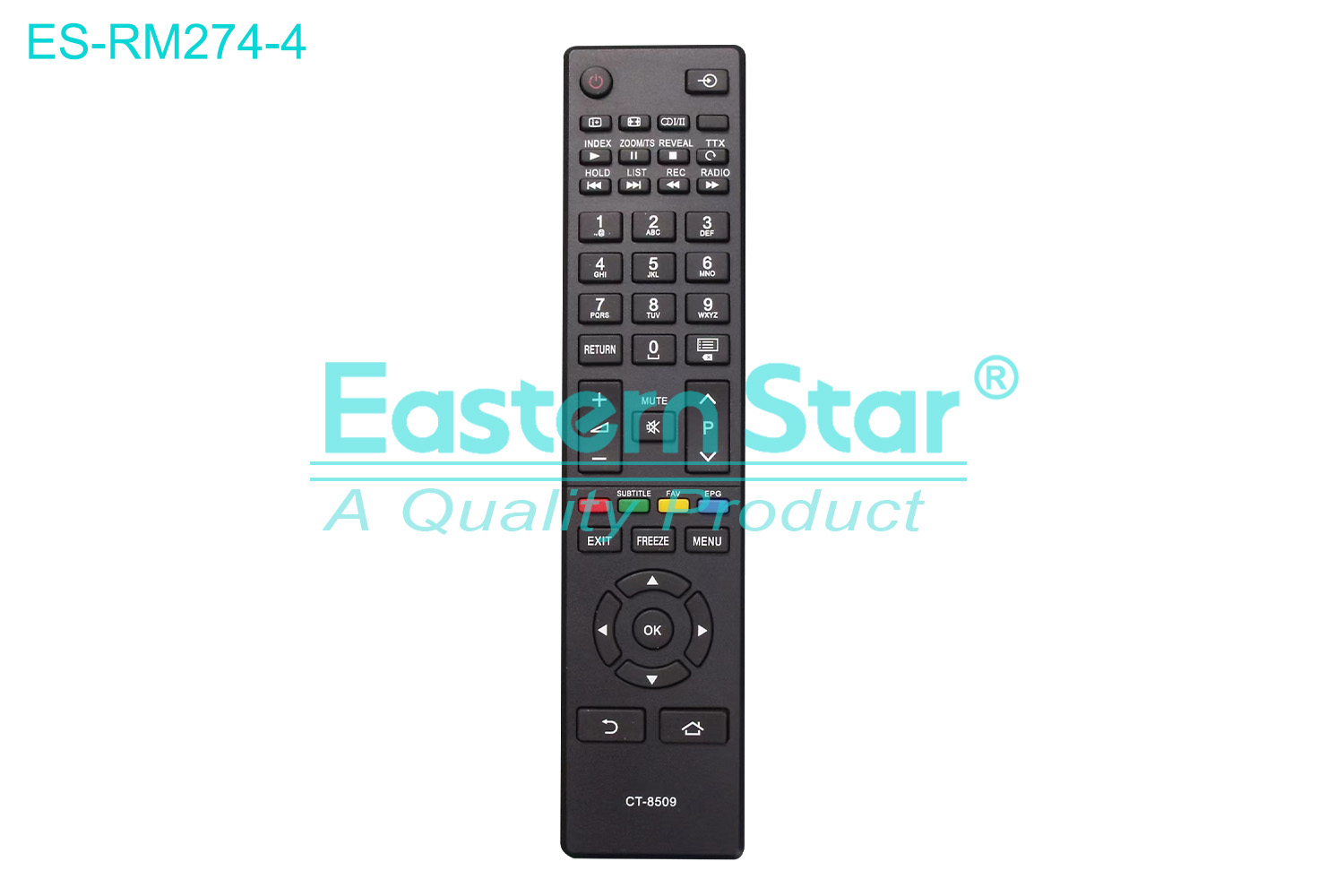 ES-RM274-4 Compatible for Toshiba Smart TV Remote Control R/M 45 Keys