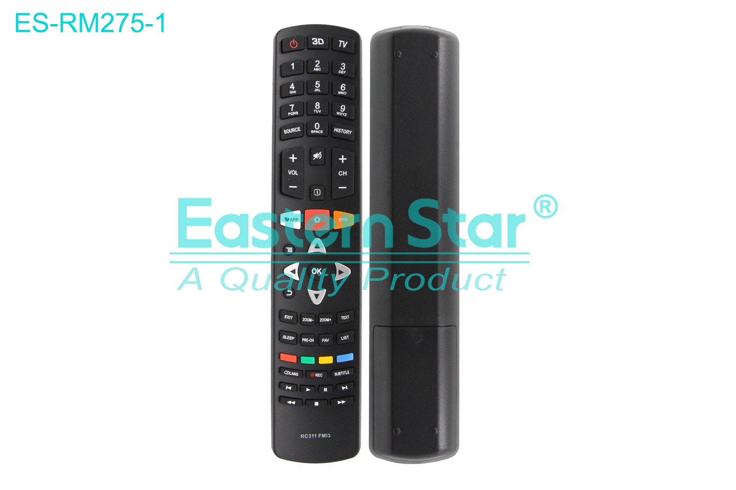 ES-RM275-1 Compatible for Tcl Smart TV Remote Control R/M 53 Keys
