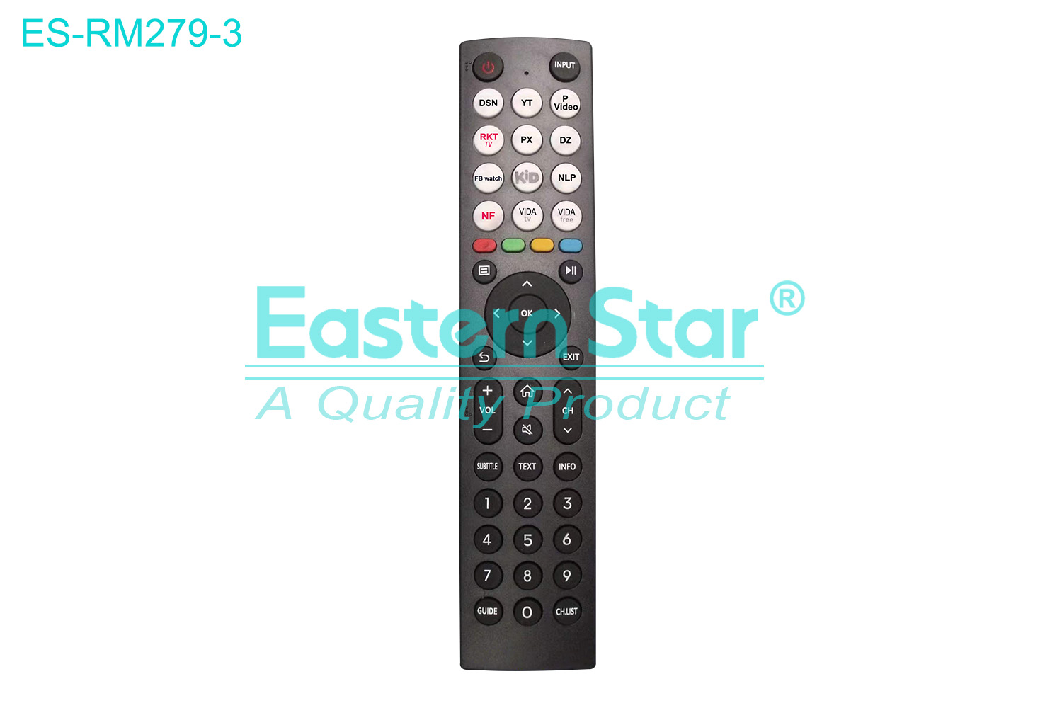ES-RM279-3 Compatible for Hisense Smart TV Remote Control R/M 48 Keys