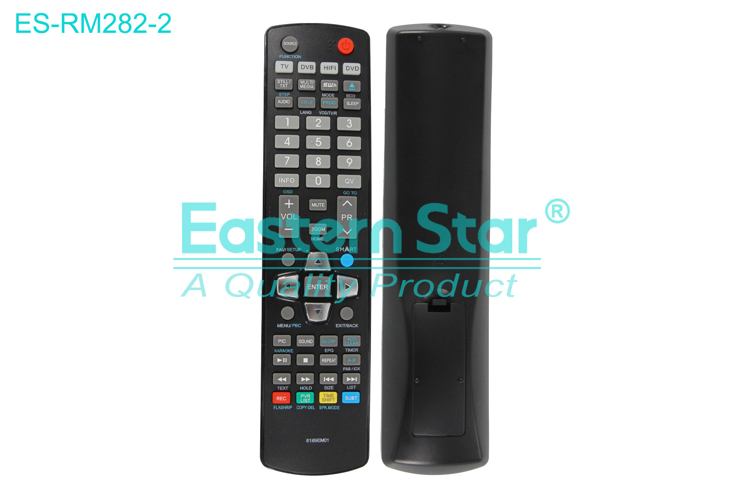 ES-RM282-2 Compatible for Polytron Smart TV Remote Control R/M 57 Keys