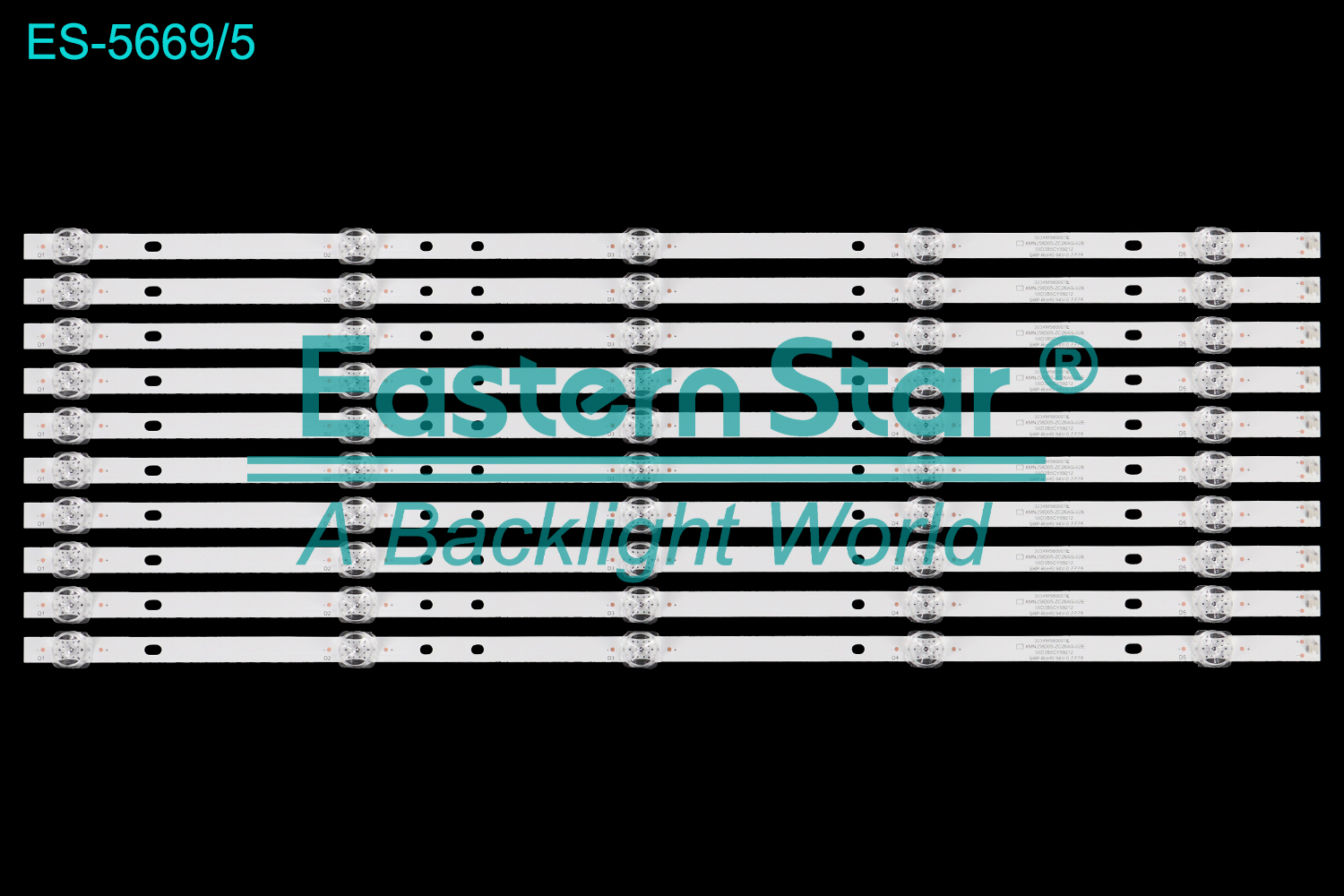 ES-5669 LED TV Backlight use for 58" Polaroid 58D8U 303XM580001E XMNJ58D05-ZC26AG-02E 58D3B5CY59212  LED BACKLIGHT STRIP(10)