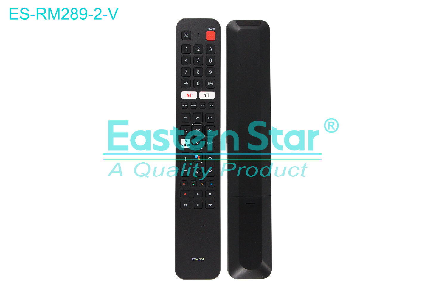 ES-RM289-2-V Compatible for / Smart TV Voice Remote Control R/M 45 Keys