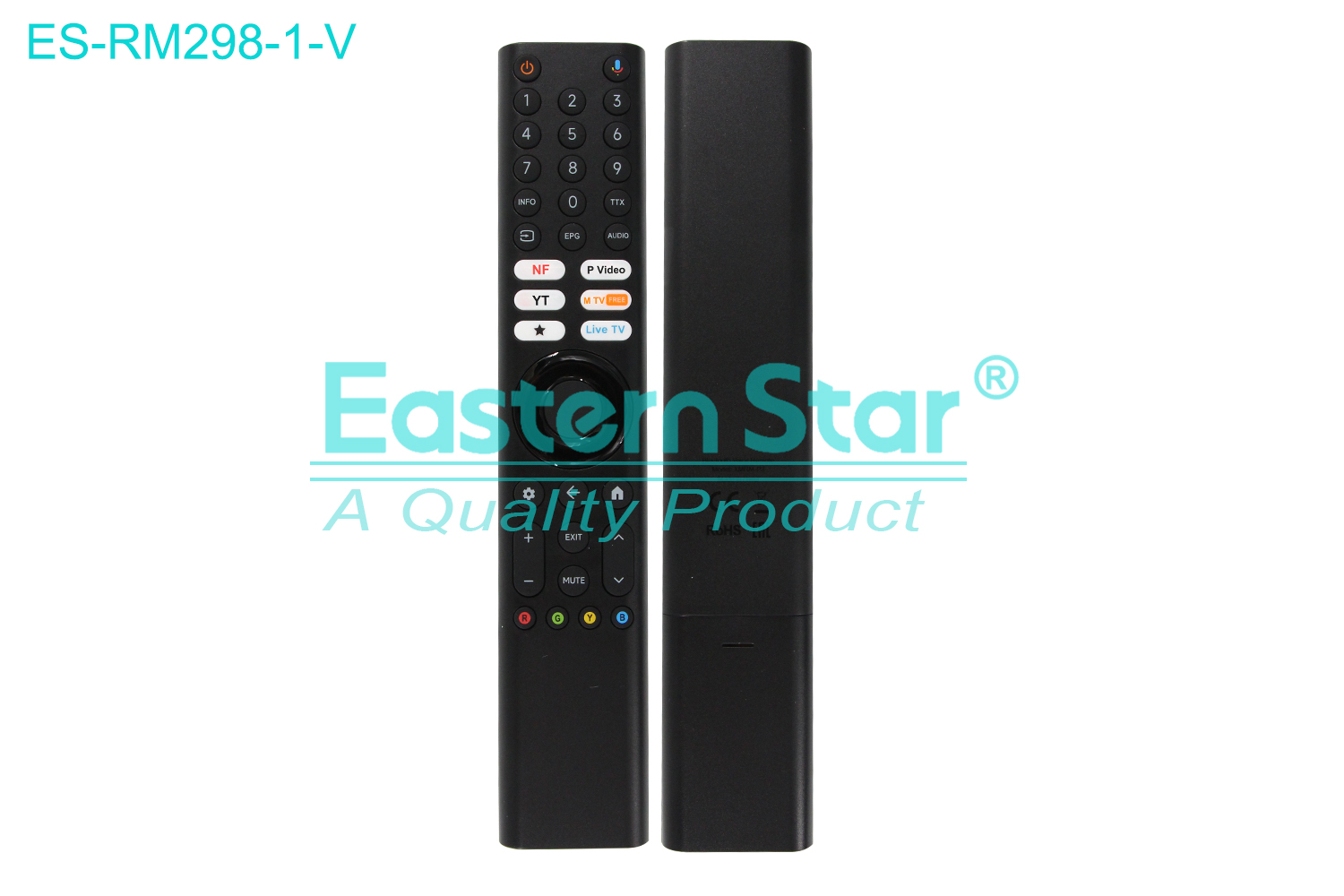 ES-RM298-1-V Compatible for / Smart TV Voice Remote Control R/M 41 Keys