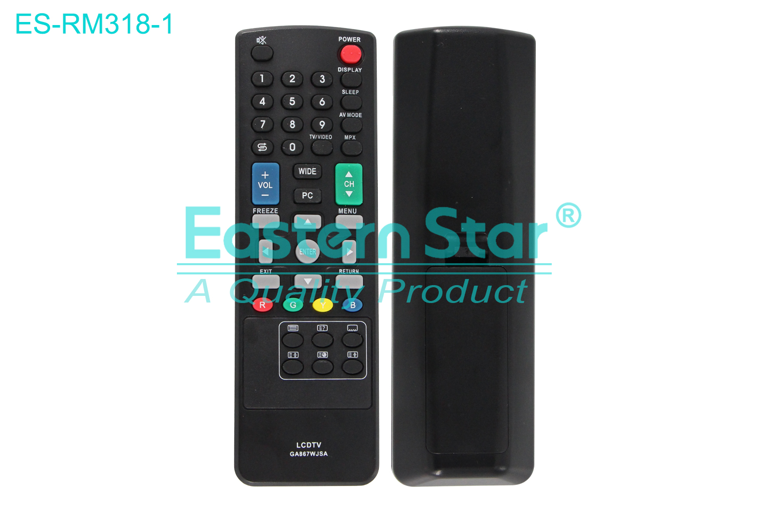 ES-RM318-1 Compatible for Sharp Smart TV Remote Control R/M 43 Keys