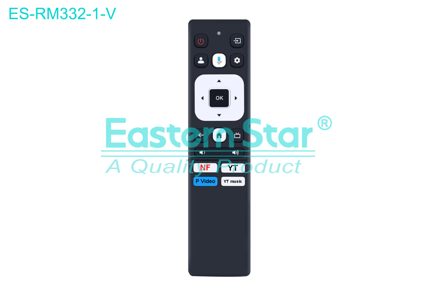 ES-RM332-1-V Compatible for / Smart TV Voice Remote Control R/M 19 Keys
