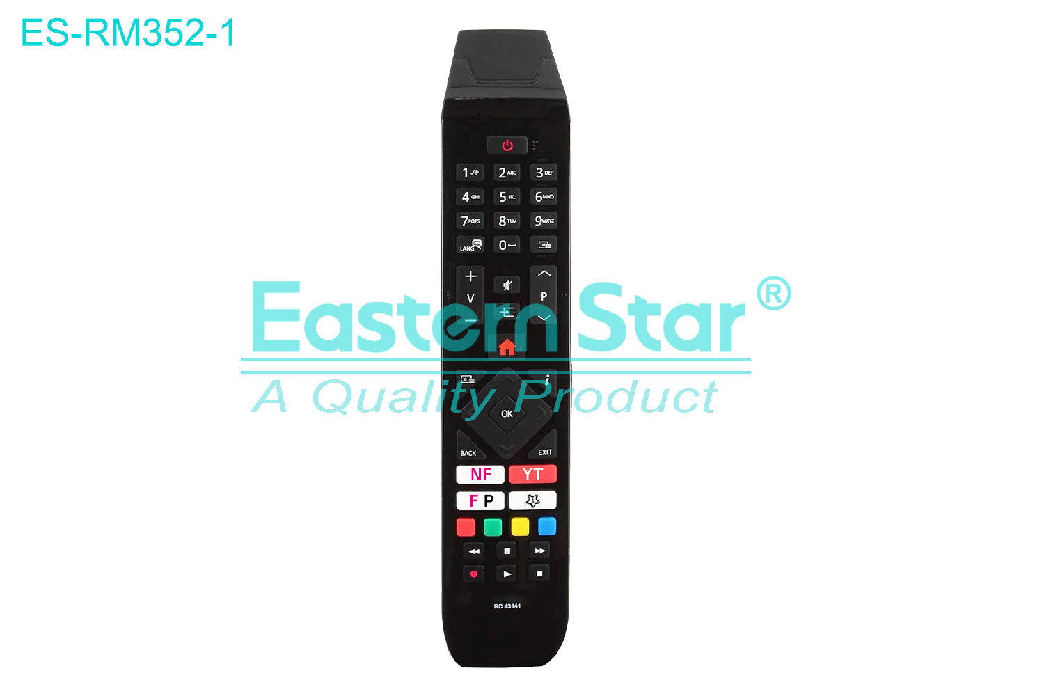 ES-RM352-1 Compatible for Hitachi Smart TV Remote Control R/M 43 Keys