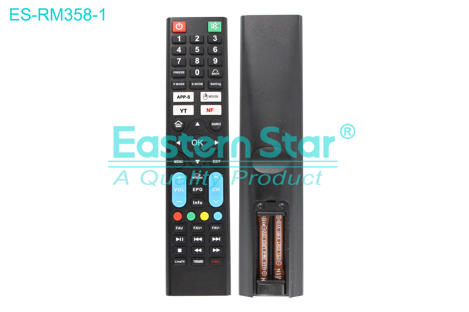 ES-RM358-1 Compatible for / Smart TV Remote Control R/M 53 Keys