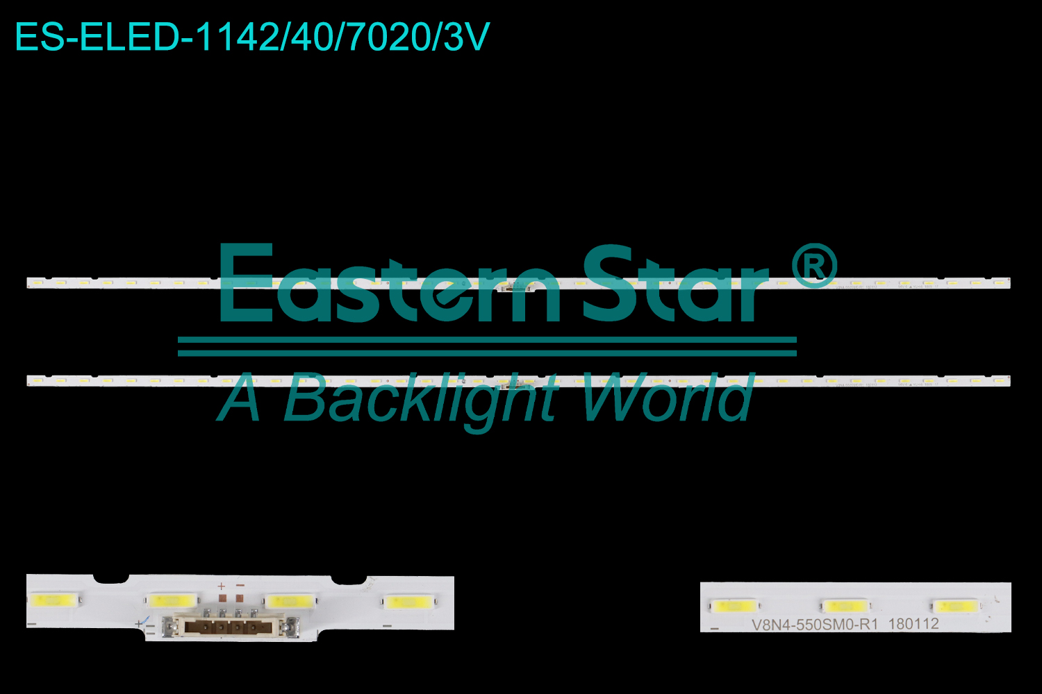 ES-ELED-1142 ELED/EDGE TV backlight use for 55'' Samsung UE55NU7470 UE55NU7472U UE55NU7500U UE55NU7475U UE55RU7300 UE55RU7372 UN55RU800DFXZA UN55RU8000FXZC UN55RU8000 UN55RU7400 V8N4-550SM0-R1 180112 BN96-460  LED BACKLIGHT STRIP(2)