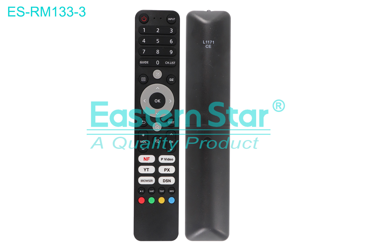 ES-RM133-3 Compatible for Vox Smart TV Remote Control R/M 44 Keys