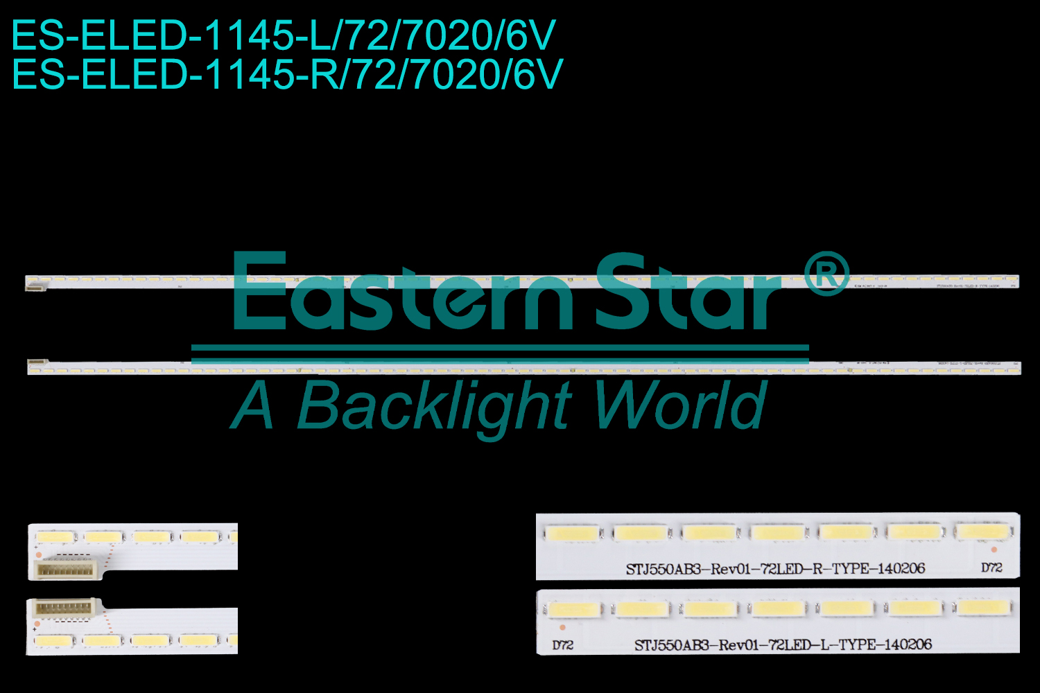 ES-ELED-1145 ELED/EDGE TV backlight use for 55'' Changhong  UD55C6000iD UD55C6080iD  L:STJ550AB3_REV01_72LED-L-TYPE-140206 R:STJ550AB3_REV01_72LED-R-TYPE-140206 LED BACKLIGHT STRIP(2)