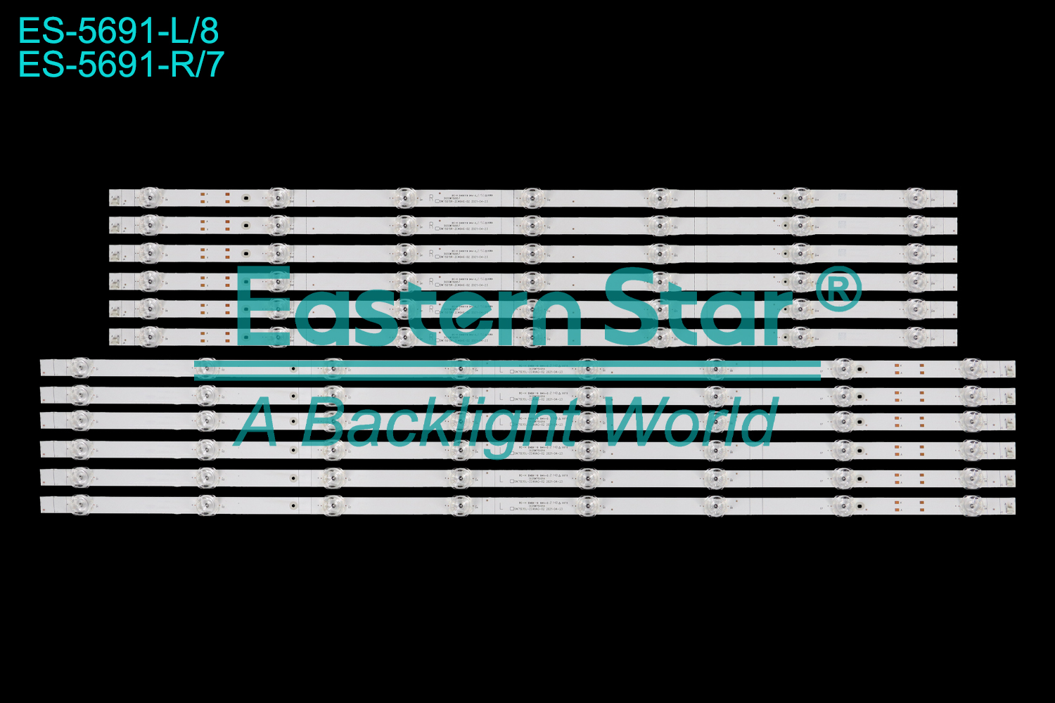 ES-5691 LED TV Backlight use for 75" Skyworth  75G20、75G22、75G25、75A20、75A3  SW75D15L-ZC46AG-02、SW75D15R-ZC46AG-02、SW75D15L-ZC66AG-05、SW75D15R-ZC66AG-05、CRH-A75A5P30300607R172 LED BACKLIGHT STRIP(12)
