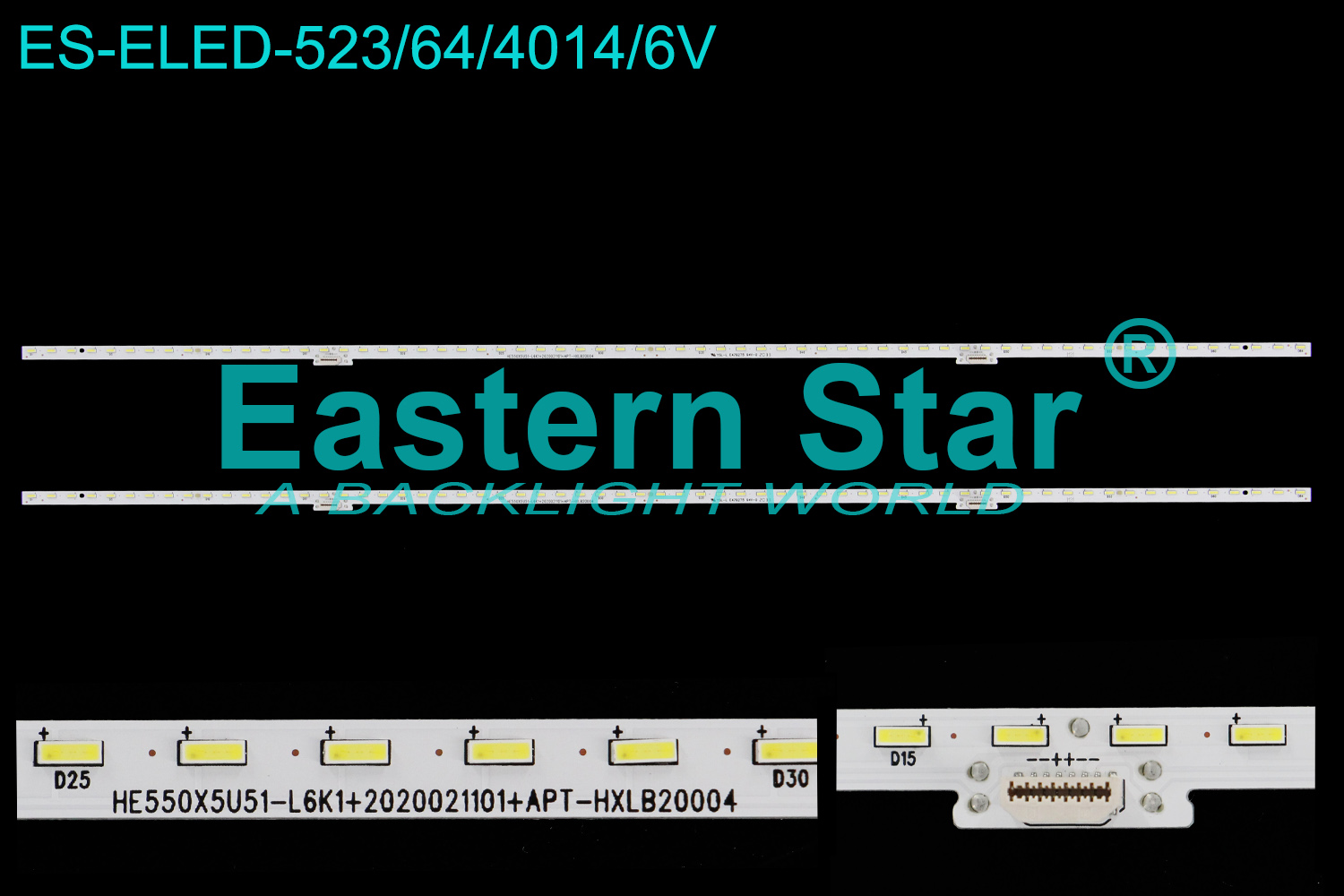 ES-ELED-523 ELED/EDGE TV backlight use for 55'' 55B1-Pro HE550X5U51-L6K1+2020021101+APT-HXLB20004 E479275 1237052 B1 HE55T8AAAN 0004 4C3 LED STRIPS(2)
