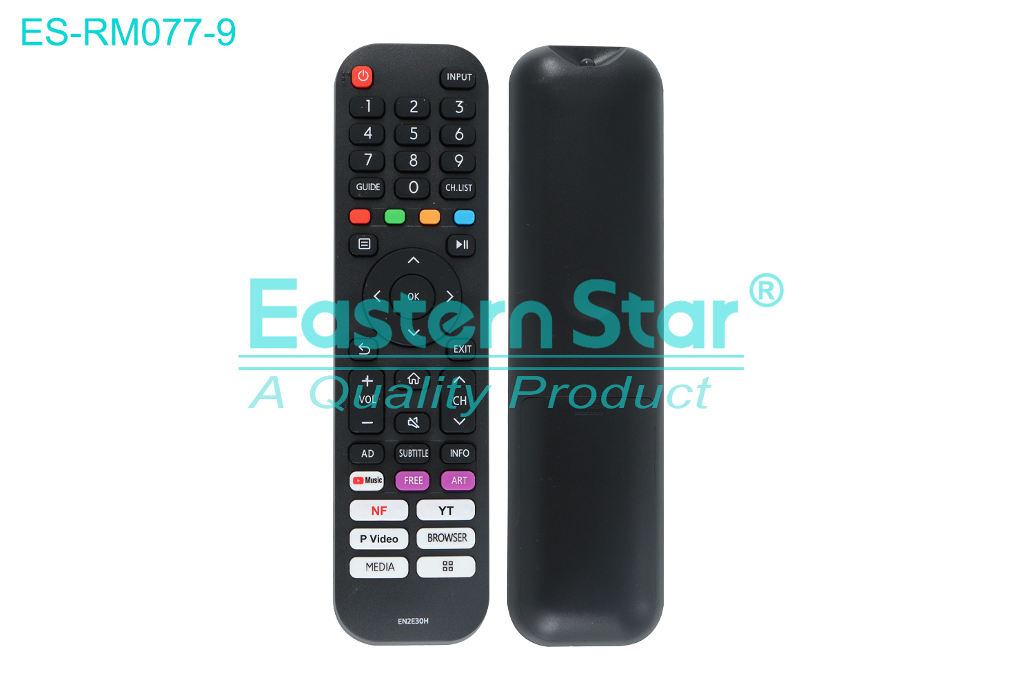 ES-RM077-9 Compatible for Hisense Smart TV Remote Control R/M 45 Keys