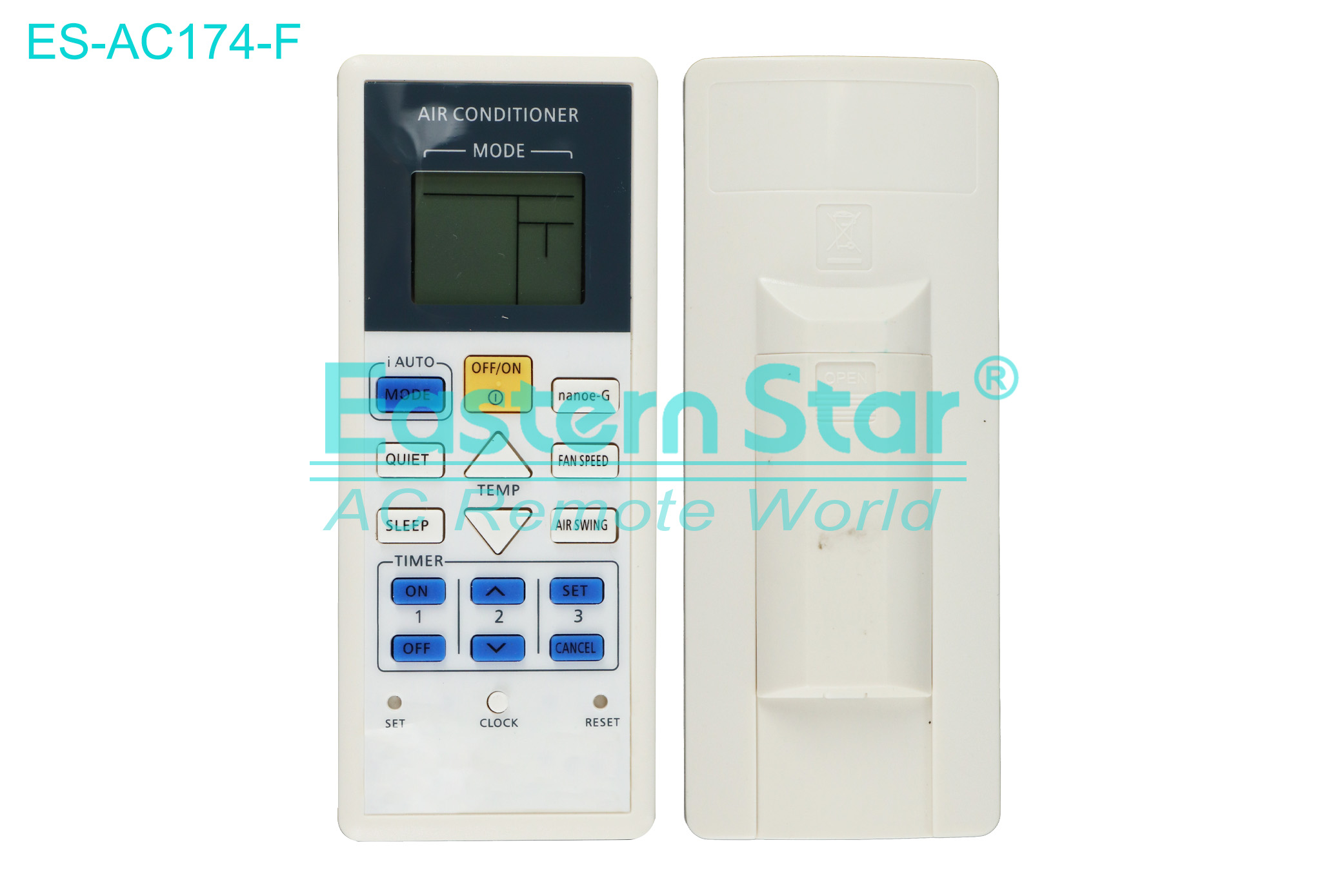 ES-AC174-F High Quality China Remote AC Remote for Panasonic Air Conditioner Remote A/C 18 keys