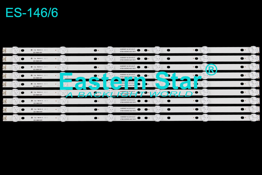 ES-146 TV Backlight use for Tcl 49'' K490WD7 A2 2014-8-27/4708-K490WD-A2213K01 4708-K490WD-A2213K11 led backlight strips (9)