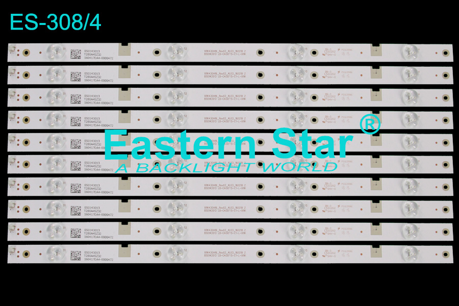 ES-308 LED TV Backlight use for Changhong 43'' 4LEDs XRK430A16_Rev02_4LED_160218 Z/850143013 LB-C430F15-E1-L-XRK LED STRIPS (10）