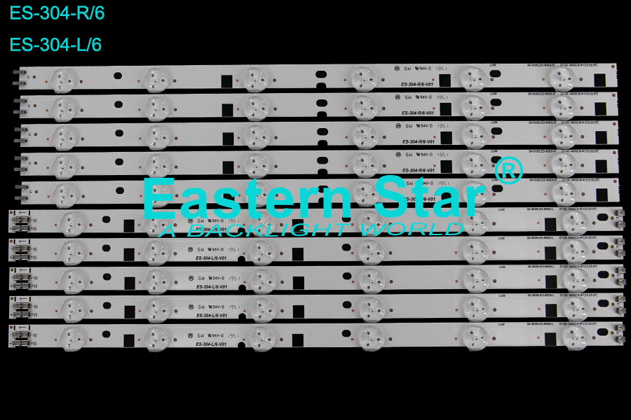 ES-304 LED TV Backlight use for Samsung 39'' 6+6LEDs 39-3535LED-60EA-R/L  D1GE-390SCA/B-R1 led strips (10) BN96-28328A/BN96-28329A