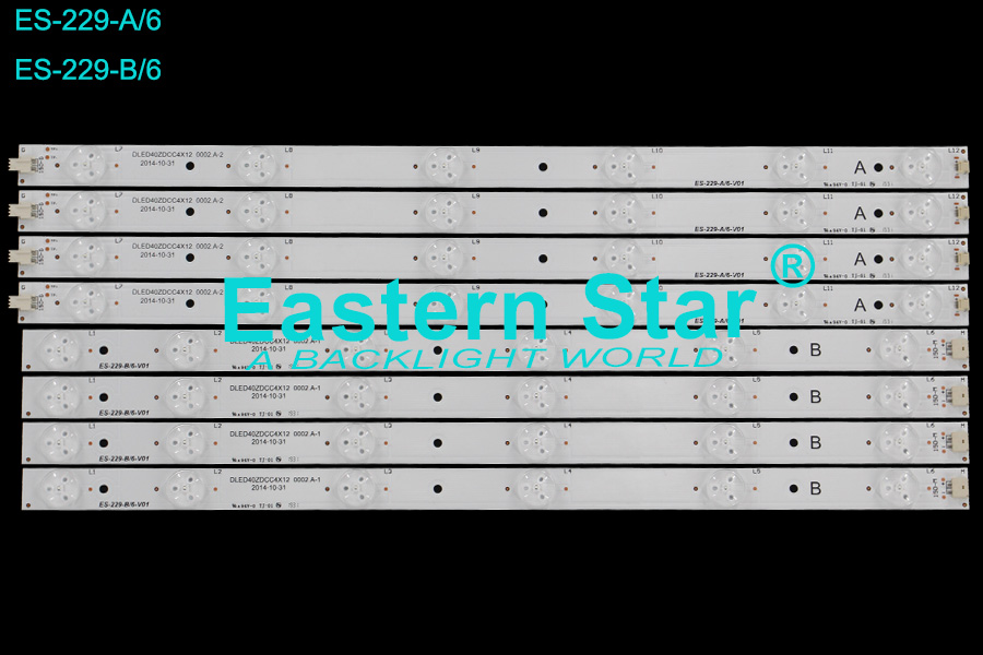 ES-229 LED TV Backlight use for Awox 40'' 6+6LEDs DLED40ZDCC4X12 0002.A-1/2 led strips (8)