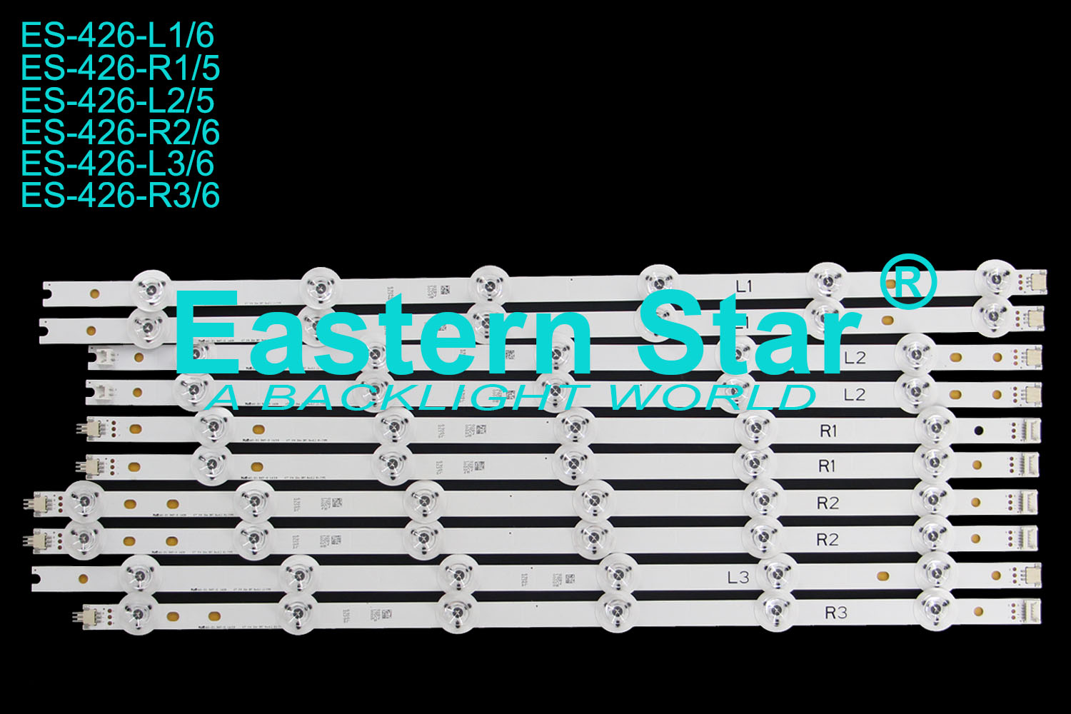 ES-426 LED TV Backlight use for Lg/Panasonic 47'' V14 Slim DRT Rev0.2 L1/R1/L2/R2/L3/R3 Type LED STRIPS(12)