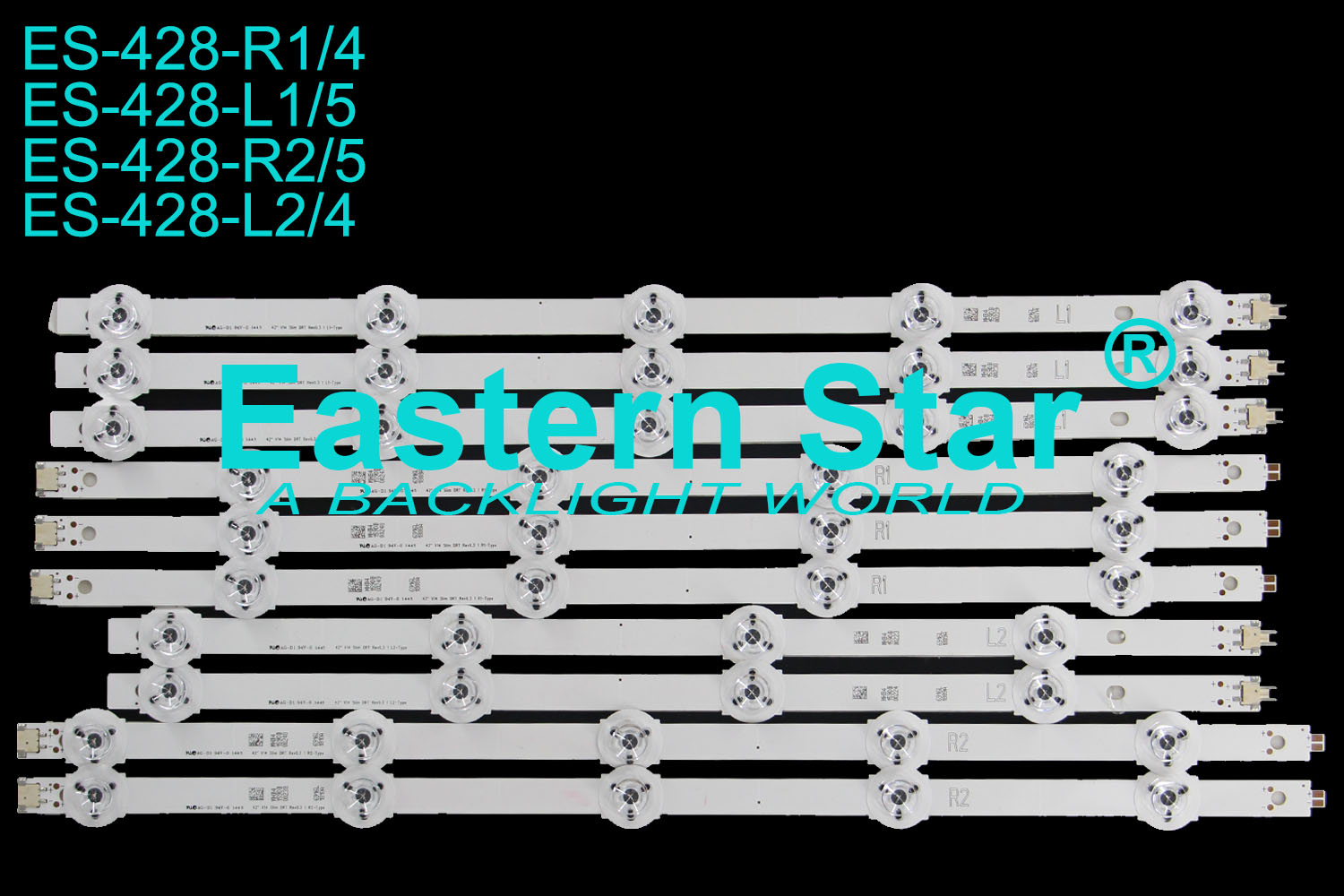 ES-428 LED TV Backlight use for Lg 42'' V14 SLIM DRT Rev0.3 1 R1/L1/R2/L2-Type LED STRIPS(10)