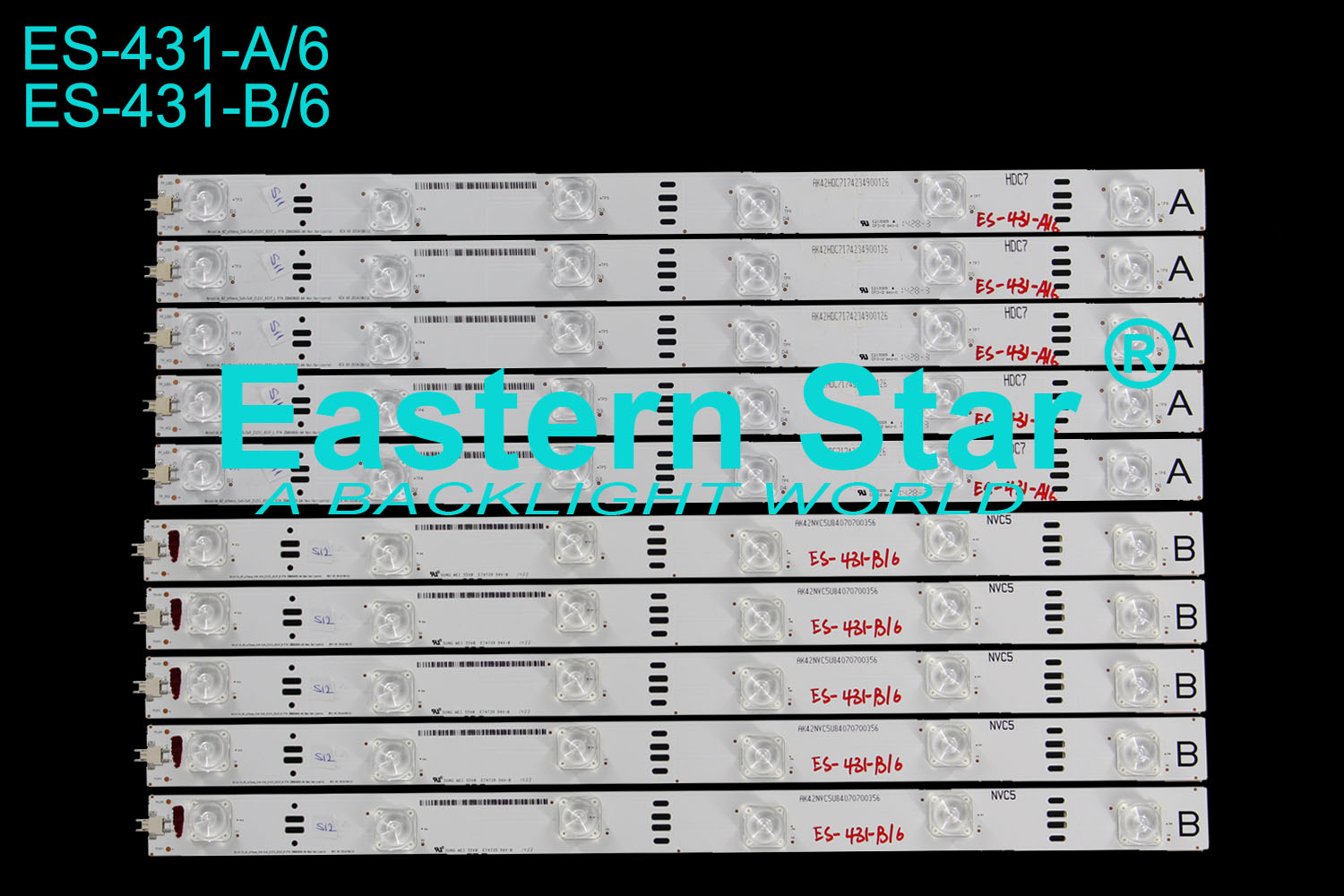 ES-431 LED TV Backlight use for  42'' Arcelik   42_athena_5x6+5x6_2121C_6S1P_L P74 ZBA60600-AA Non Horizantal REV.V0 2014/06/12 LED STRIPS(10)