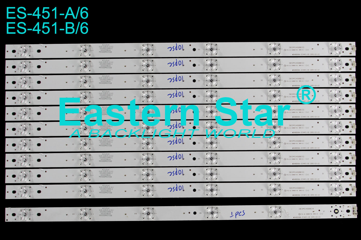 ES-451 LED TV Backlight use for Asanzo 50'' MS48D06A/B-ZC14FG-05 2015-03-23 LED STRIPS(11)