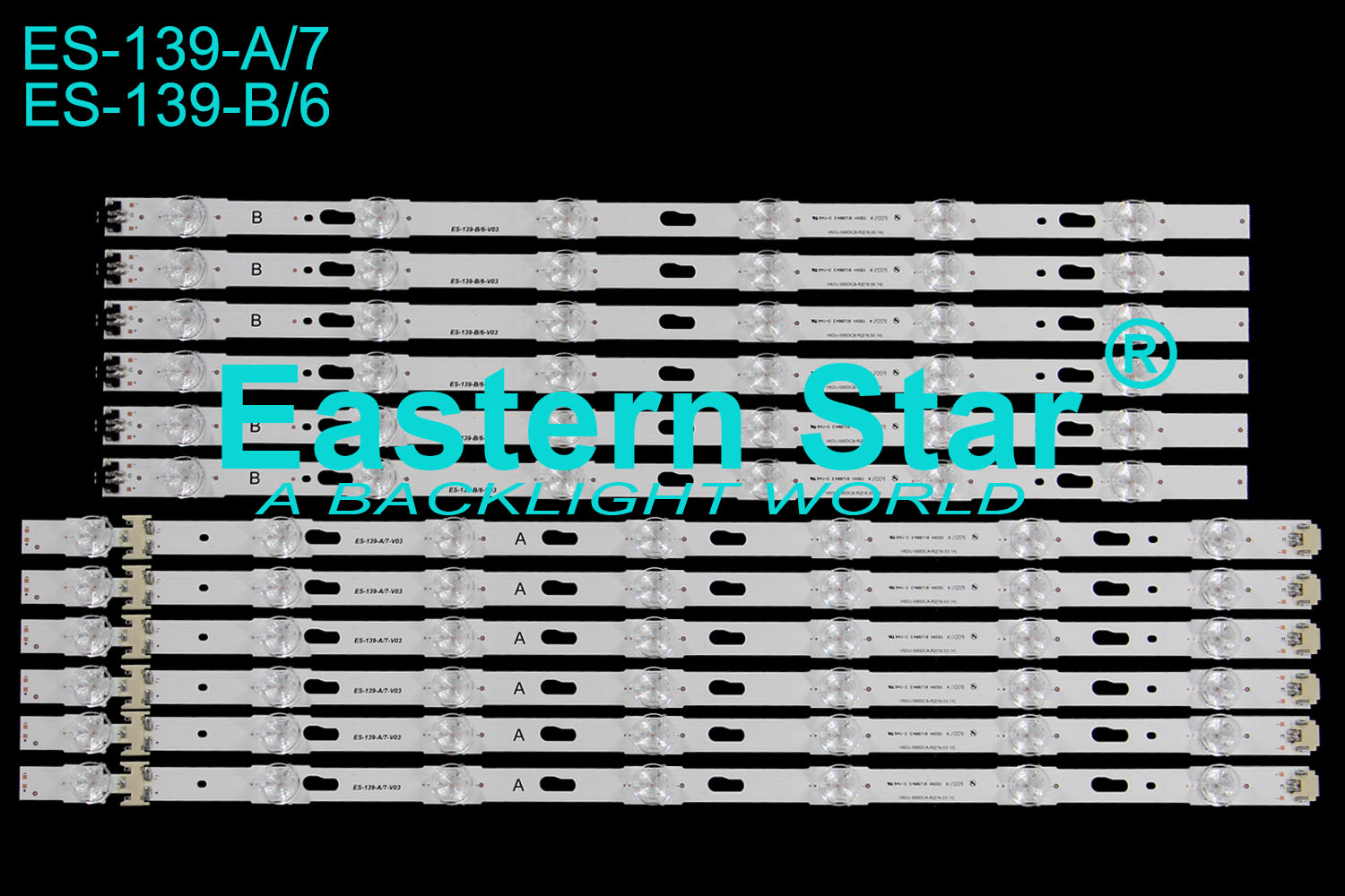 ES-139 TV BACKLIGHT use for Samsung/Sony 50'' V6DU-500DCA/500DCB-R2 BN96-39657A/BN96-39658A LED Backlight Strips (12)