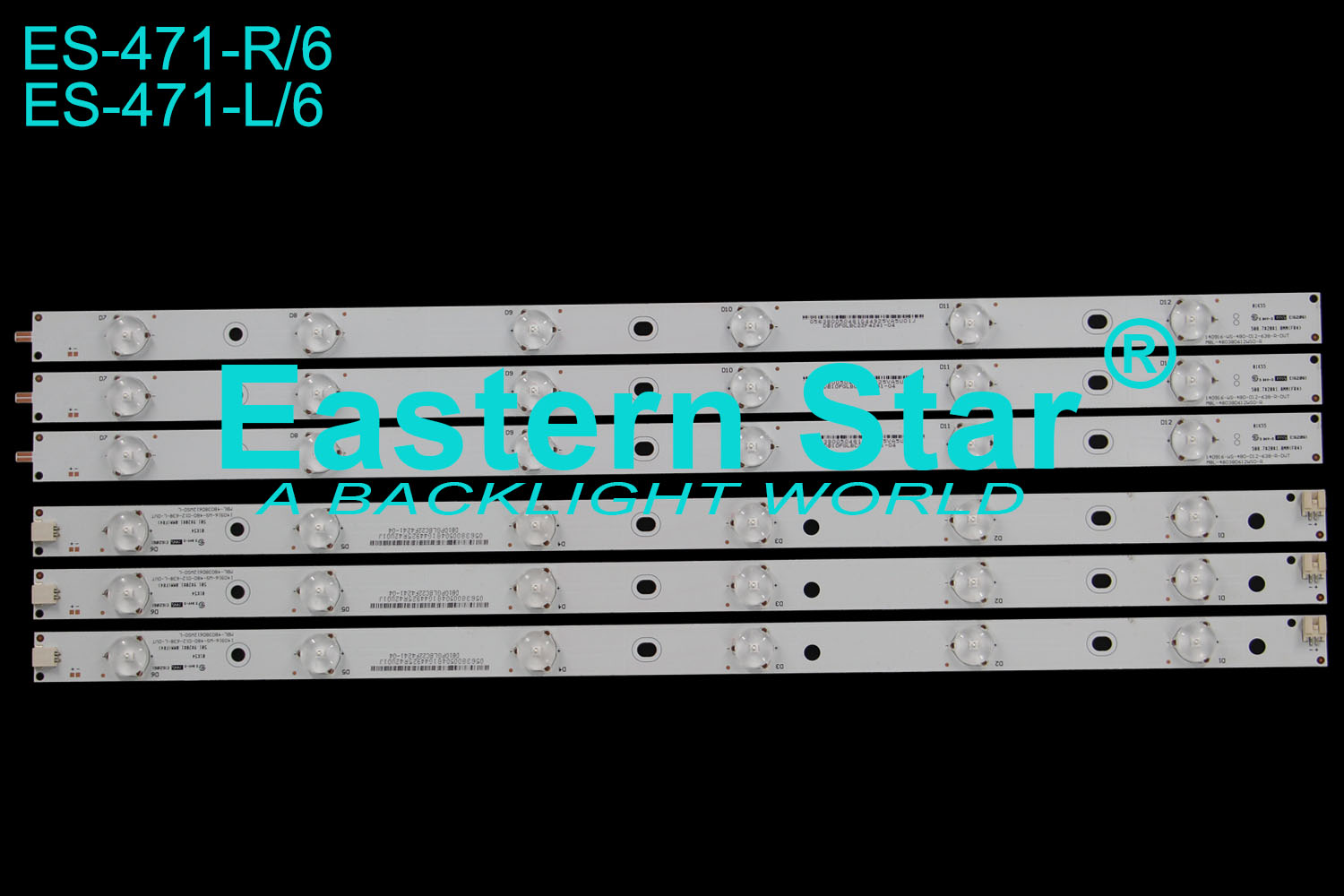 ES-471 LED TV Backlight use for Vizio 48'' 140916-WS-480-012-638-L/R-DVT MBL-48038D612WS0-L/R LED STRIPS(16)