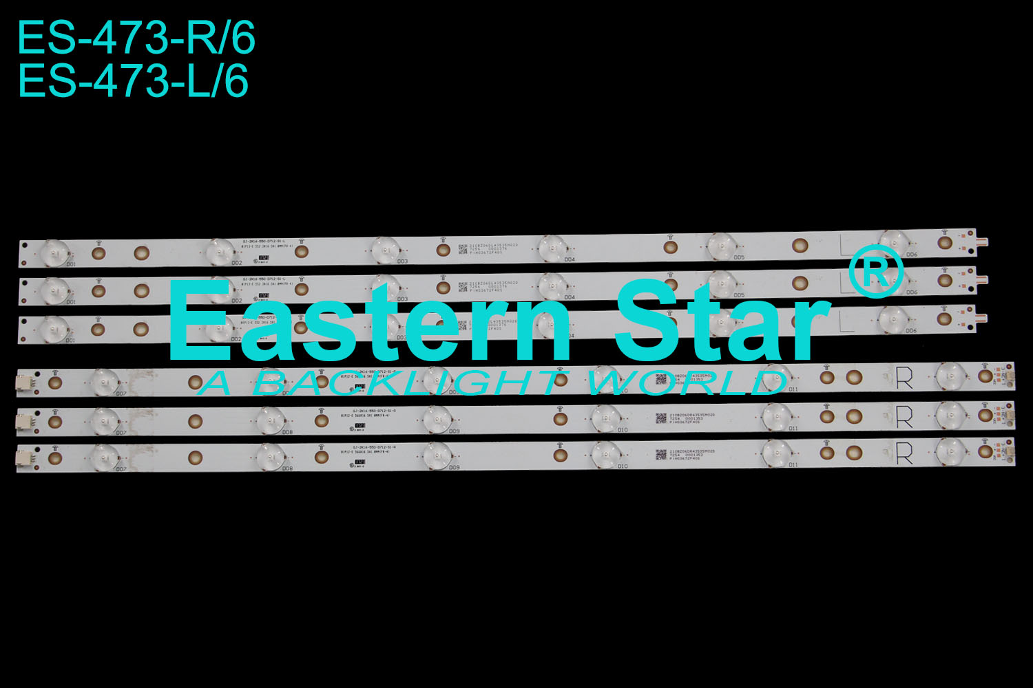 ES-473 LED TV Backlight use for Sony 55'' GJ-2K16-550-D712-S1-L 01P13-E 552.3*16.5*1.0MM(FR4) LED STRIPS(14)