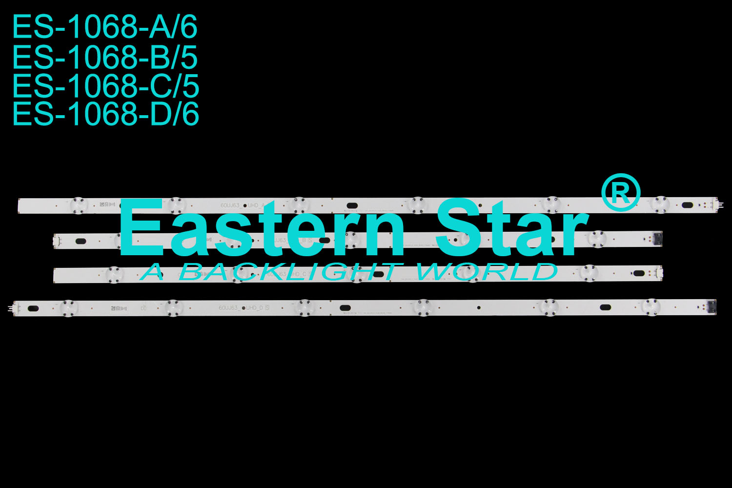 ES-1068 LED TV Backlight use for Lg 60'' 60UJ63_UHD_A/B  S 60UJ63_A/B_11LED_REV00_170828 LED STRIPS(24)