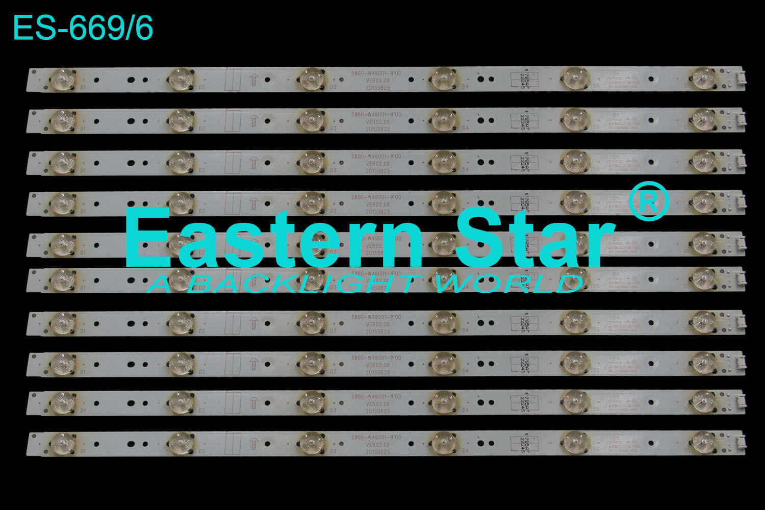 ES-669 LED TV Backlight use for Skyworth 49'' 5800-W49001-1P00  VER02.00 20150825 LED STRIPS(10)